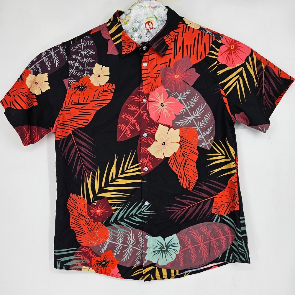 Anime Ape Hawaiian Shirt Mens Large Luffy Live Action Button Up Short Sleeve